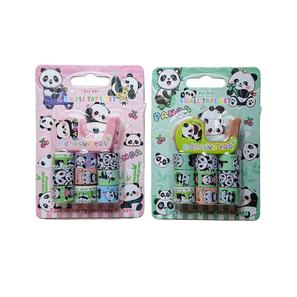 Σετ Washi Tape Panda με Βάση Κοπής & Κολλητικές Ταινίες σε 2 Χρώματα - 1 Τμχ