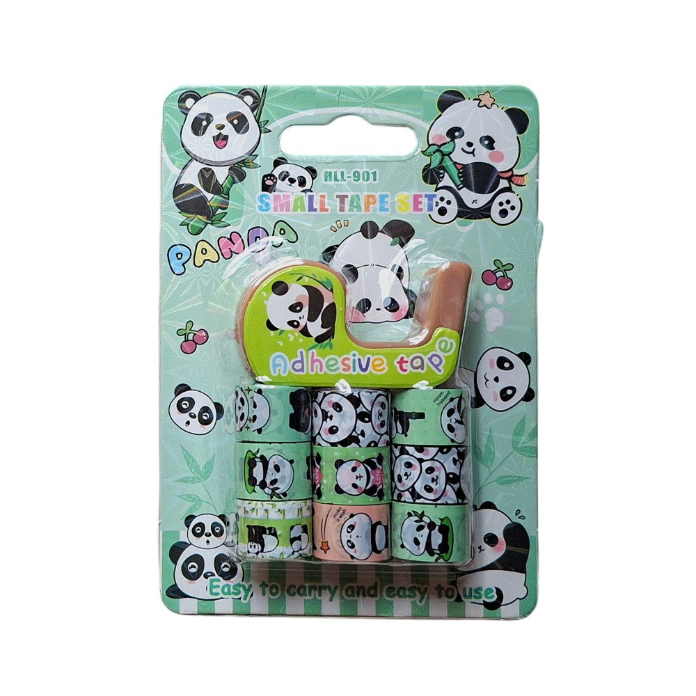 Σετ Washi Tape Panda με Βάση Κοπής & Κολλητικές Ταινίες σε 2 Χρώματα - 1 Τμχ