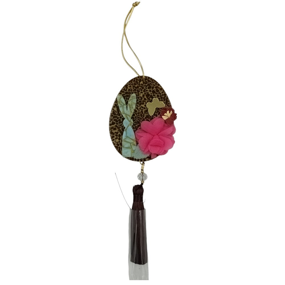 OEMΠασχαλινό Γούρι Αυγό ''Αγάπη'' Animal Print Με Λαγουδάκι Και Φούξια Λουλουδάκι 22εκ 2 Σχέδιαpapell.gr