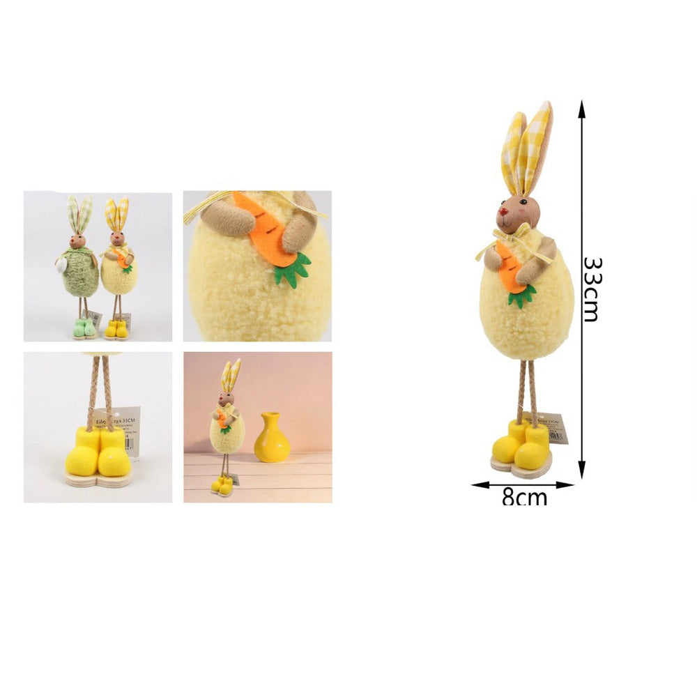 Πασχαλινό Λούτρινο Λαγουδάκι 32x8 εκ με Μακριά Πόδια σε 2 Χρώματα - 1 Τμχ