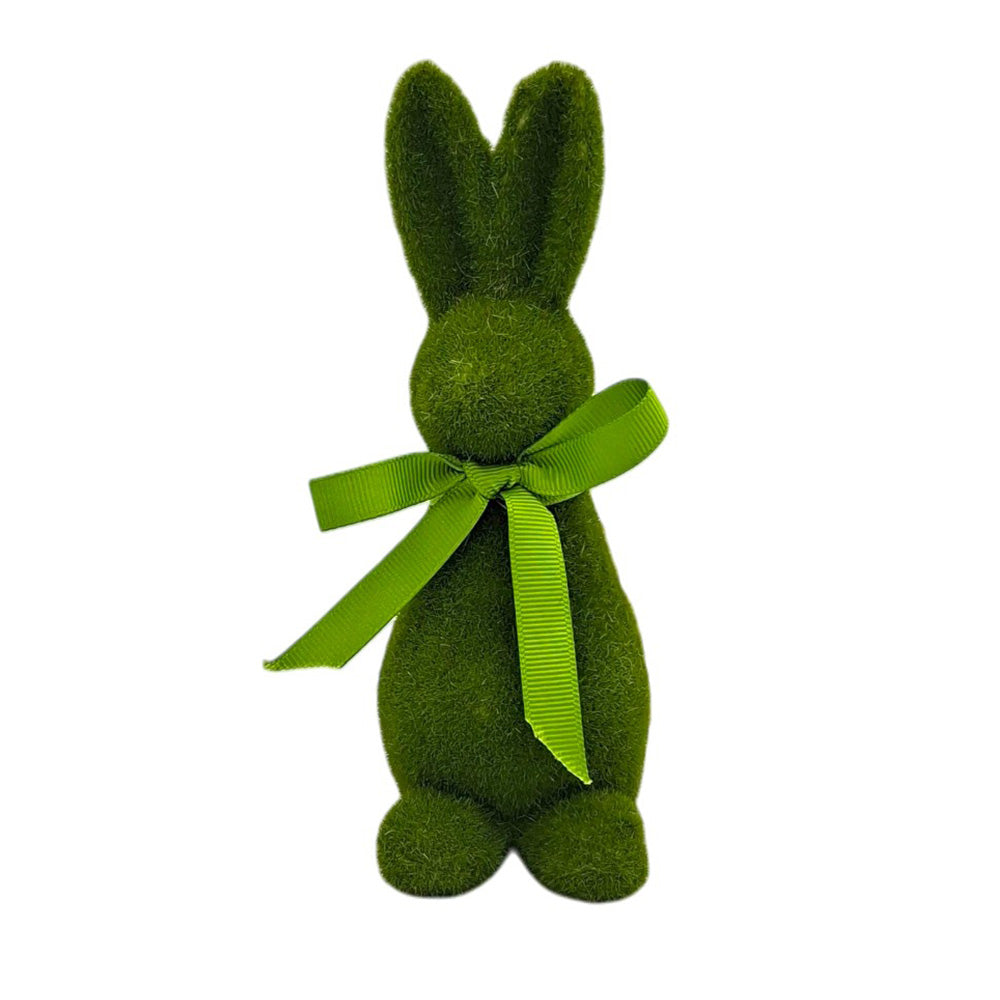 Πασχαλινό Λαγουδάκι Διακοσμητικό Τσόχινο Πράσινο 16 εκ
