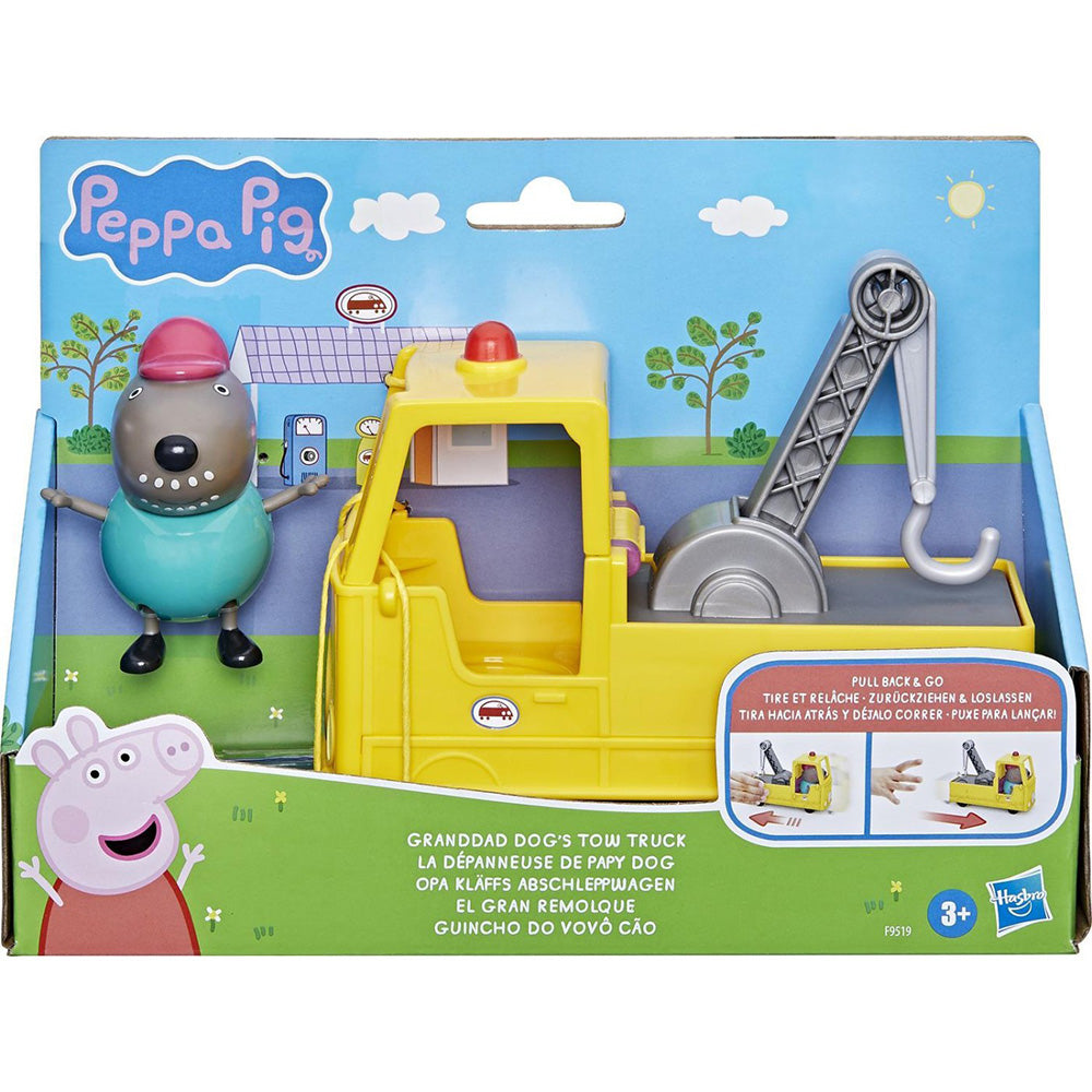 Hasbro Peppa Pig Granddad Dogs Tow Truck Construction Vehicle And Figure Set 