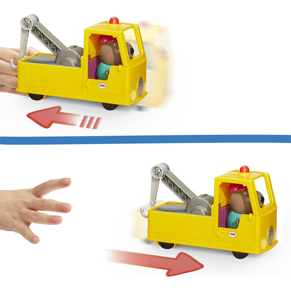 Hasbro Peppa Pig Granddad Dogs Tow Truck Construction Vehicle And Figure Set 