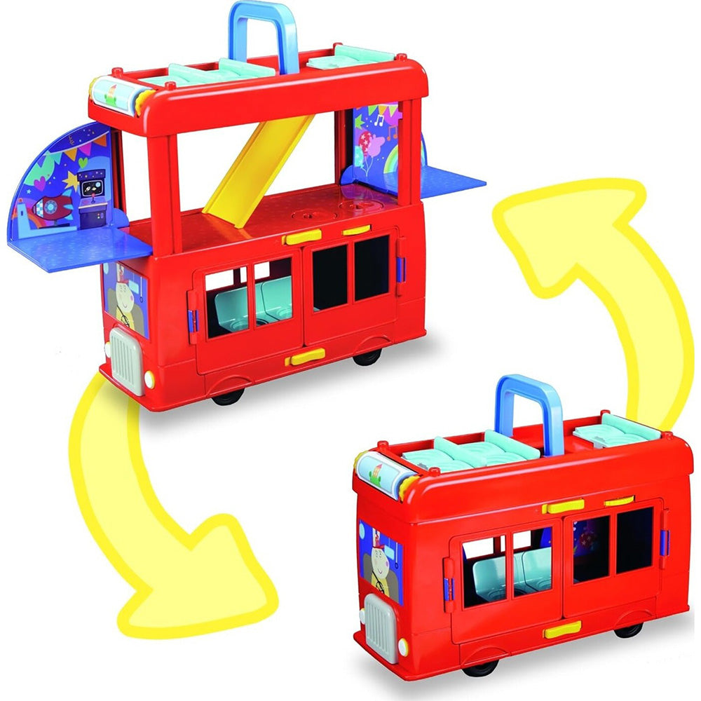 Hasbro Peppa Pig Peppas 2-In-1 Party Bus Playet Με Φιγούρες Και Αξεσουάρ Παιχνιδιών