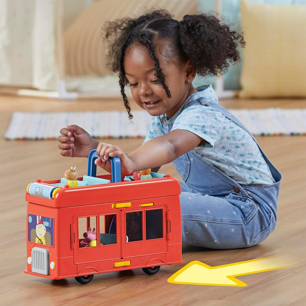 Hasbro Peppa Pig Peppas 2-In-1 Party Bus Playet Με Φιγούρες Και Αξεσουάρ Παιχνιδιών