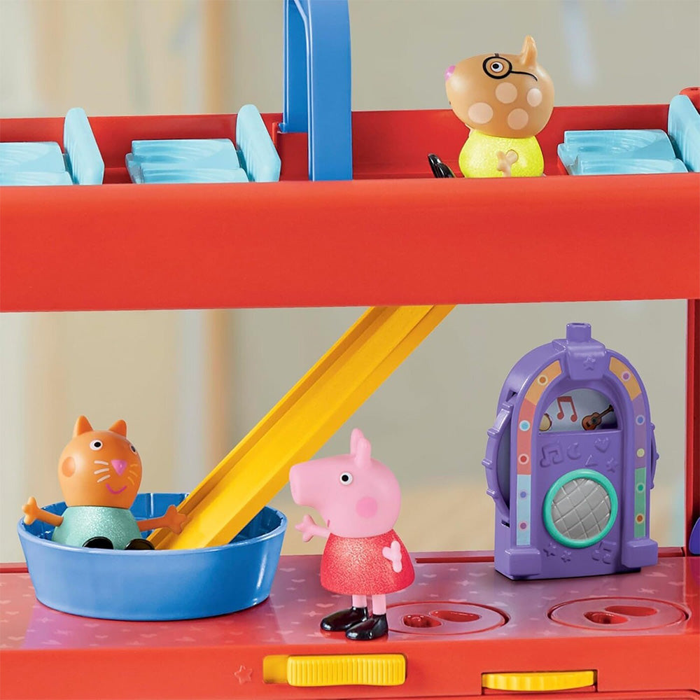 Hasbro Peppa Pig Peppas 2-In-1 Party Bus Playet Με Φιγούρες Και Αξεσουάρ Παιχνιδιών