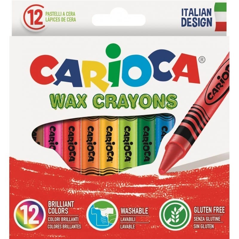 Carioca Wax Crayons 12Pcs