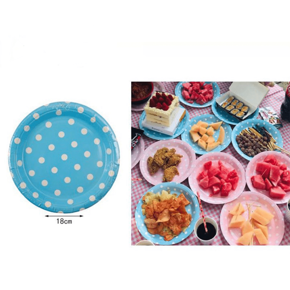 Χαρτινα Πιατακια Party Μπλε Βουλες 6 Τμχ 18 Εκ