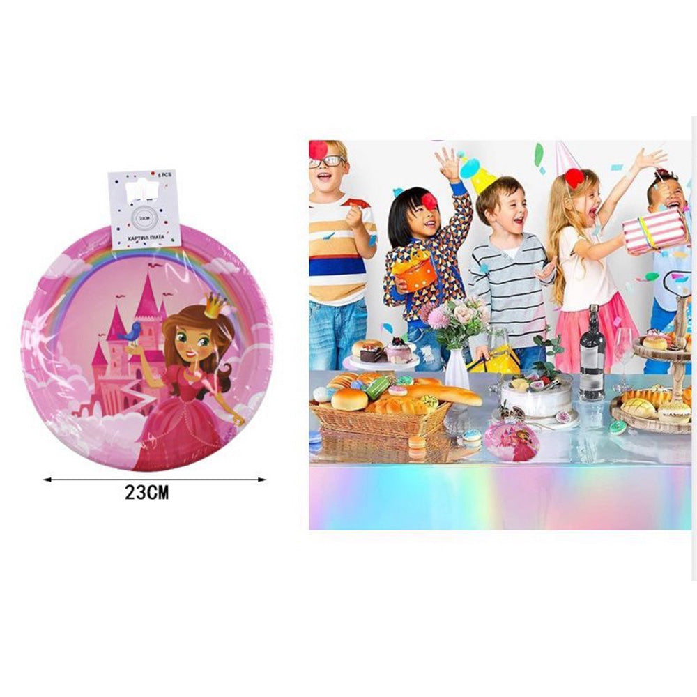 Χάρτινα Πιατάκια Party Princess – Σετ 6 Τεμαχίων 23 εκ.