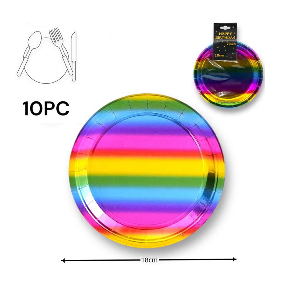OEMΠιατάκια Party Rainbow 18 Εκ - 10 Τμχpapell.gr