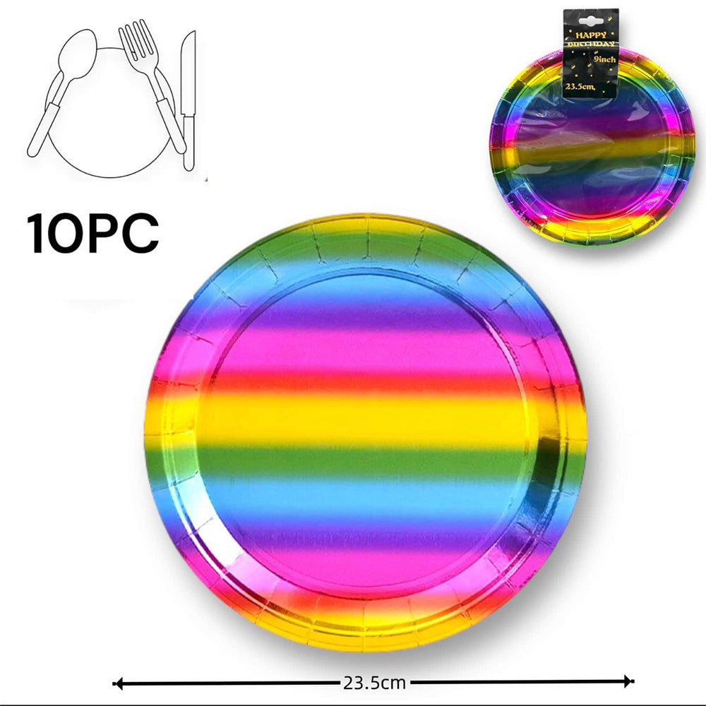 OEMΠιατάκια Party Rainbow 23 Εκ - 10 Τμχpapell.gr