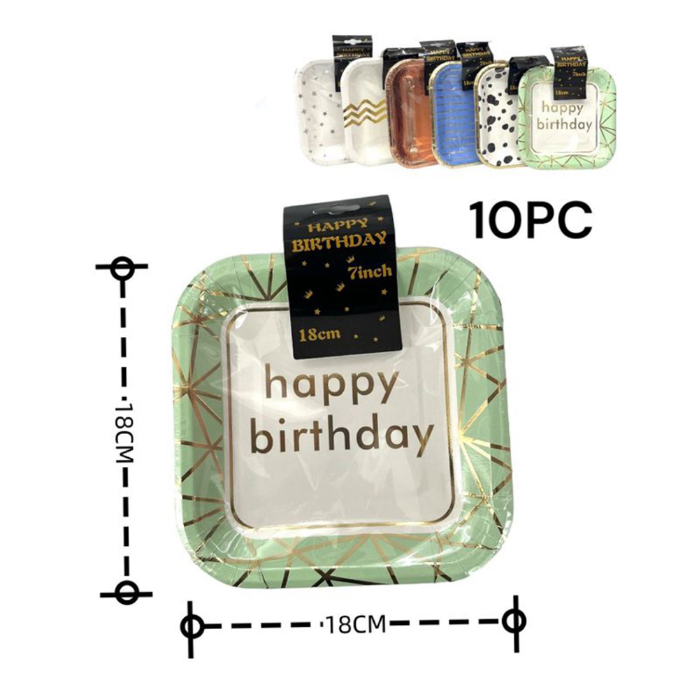 OEMΠιατάκια Για Party Τετράγωνα Χάρτινα Διάφορα Σχέδια 18εκpapell.gr