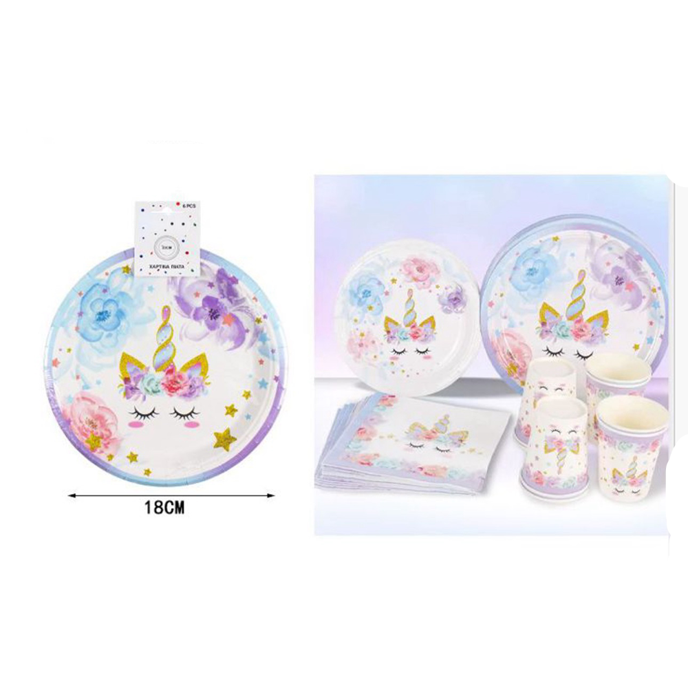 OEMΠιατάκια Για Party Unicorn 18εκ 6Τμχpapell.gr