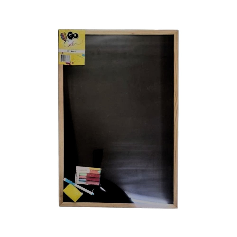 Πίνακας Διπλής Όψης 60x40εκ με Κιμωλίες & Μαρκαδόρο