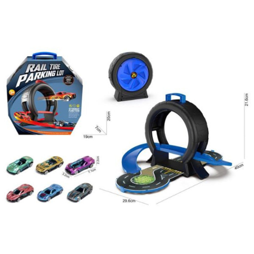 Πίστα Εκτόξευσης Ρόδα Μπλε Με 2 Αγωνιστικά Οχήματα Διάφορα Σχέδια
