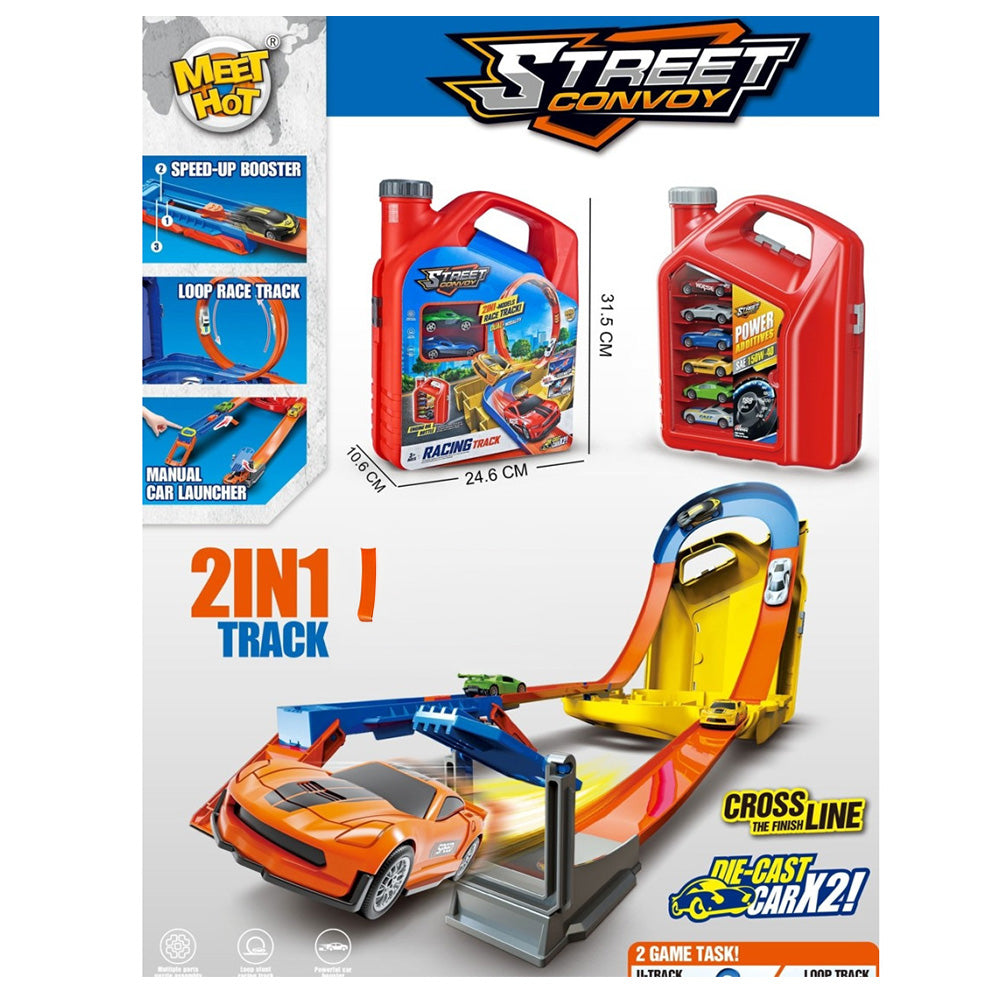 Πίστα Loop Με 2 Μεταλλικά Αυτοκινητάκια Σε Μπιτόνι 10.6X24.6X31.5εκ