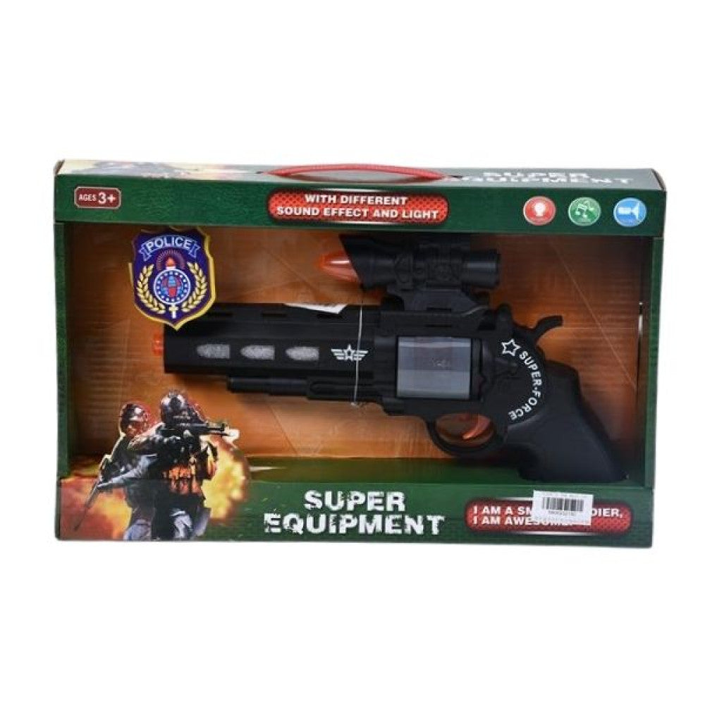 Αστυνομικό Πιστόλι με Μπαταρία Μαύρο με Διόπτρα, Ήχο & Φως