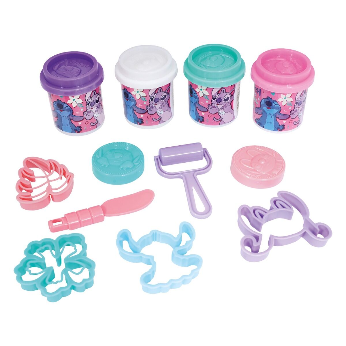 AS Πλαστελίνη Disney Stitch Κουβαδάκι Με 4 Βαζάκια Και 8 Εργαλεία 200g 3+ Χρονών