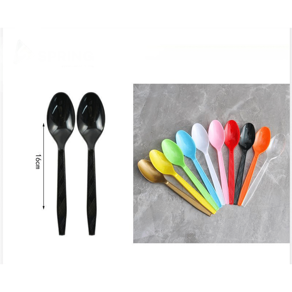 Πλαστικα Κουταλακια Μαυρα 20 Τεμαχια