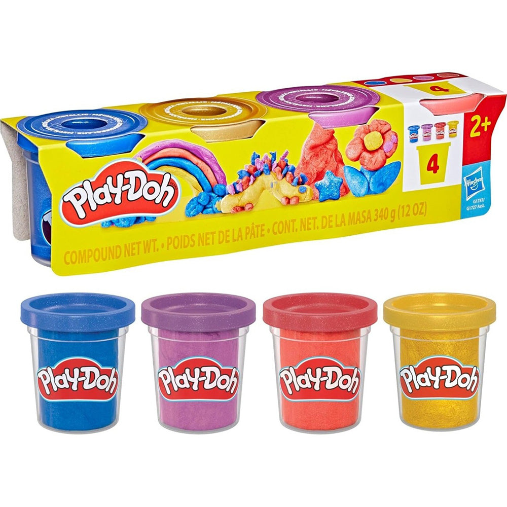 Hasbro Play-Doh 4 Metallic Shine Compound 