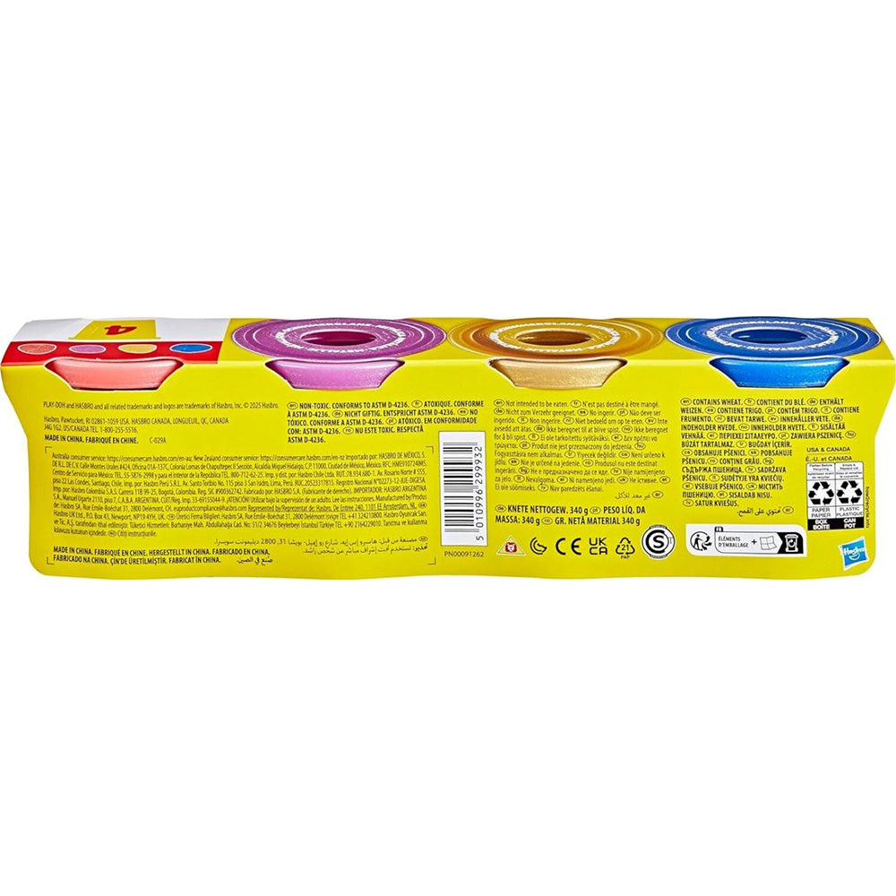 Hasbro Play-Doh 4 Metallic Shine Compound 