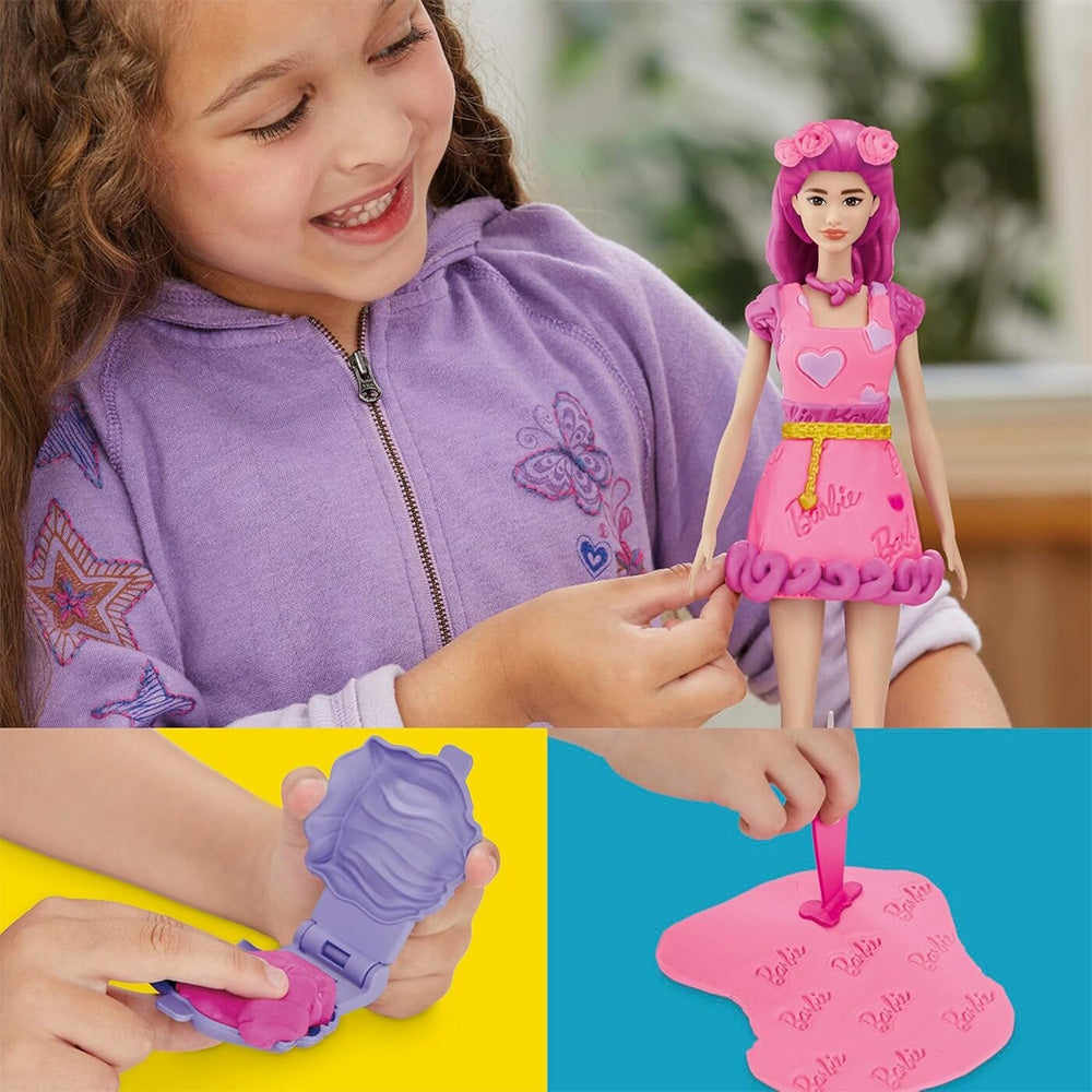 Hasbro Play-Doh Barbie Hearts And Hair Doll Set 