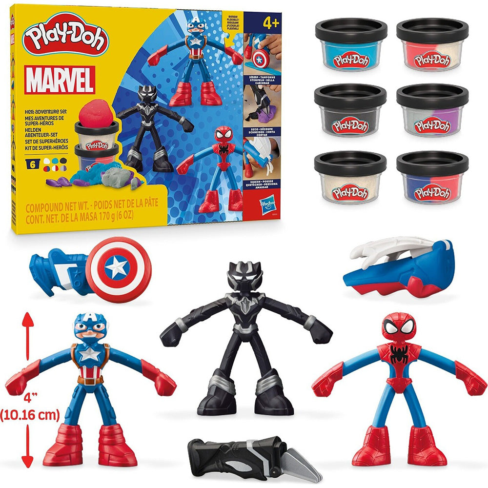 Hasbro Play-Doh Marvel Hero Adventure Set Με 3 Φιγούρες 