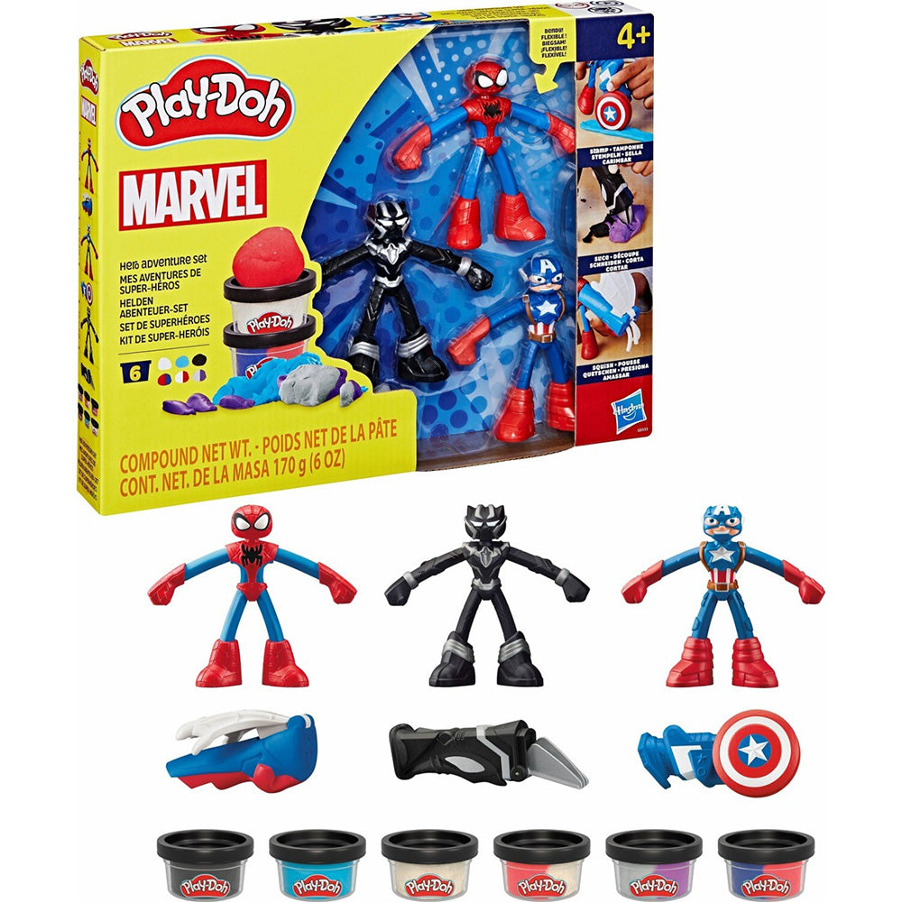 Hasbro Play-Doh Marvel Hero Adventure Set Με 3 Φιγούρες 