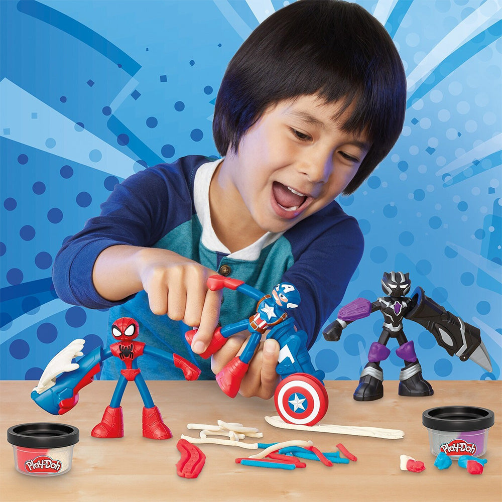 Hasbro Play-Doh Marvel Hero Adventure Set Με 3 Φιγούρες 