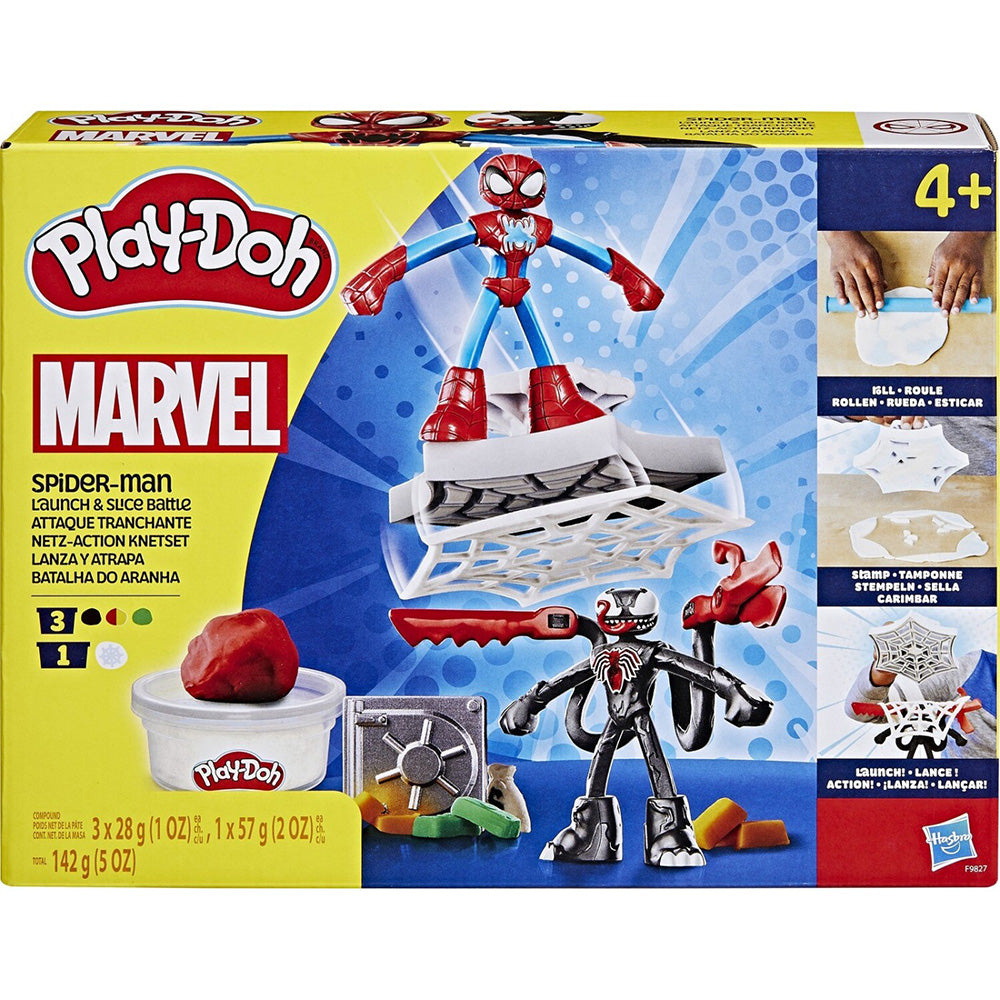 Hasbro Play-Doh Marvel Spiderman Launch And Suce Battle Με 2 Φιγούρες Δράσης 