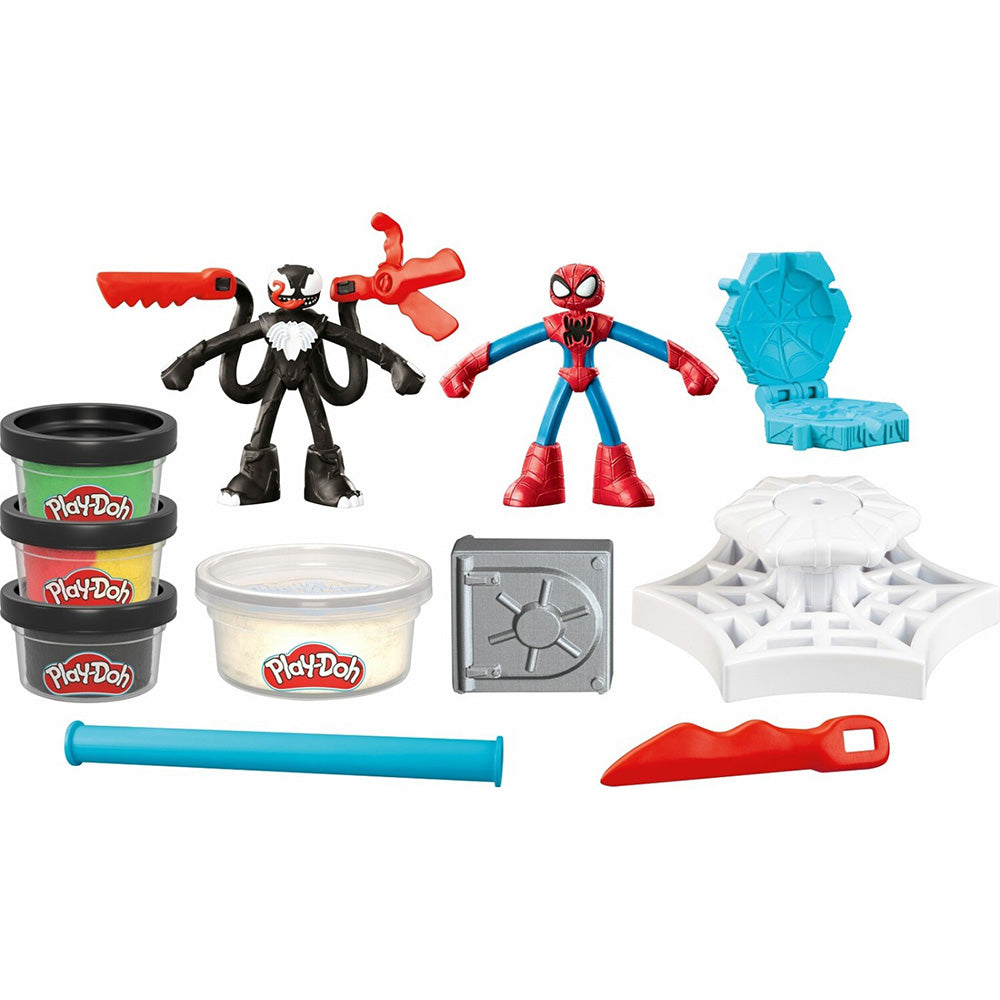 Hasbro Play-Doh Marvel Spiderman Launch And Suce Battle Με 2 Φιγούρες Δράσης 