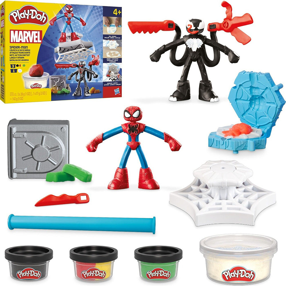 Hasbro Play-Doh Marvel Spiderman Launch And Suce Battle Με 2 Φιγούρες Δράσης 