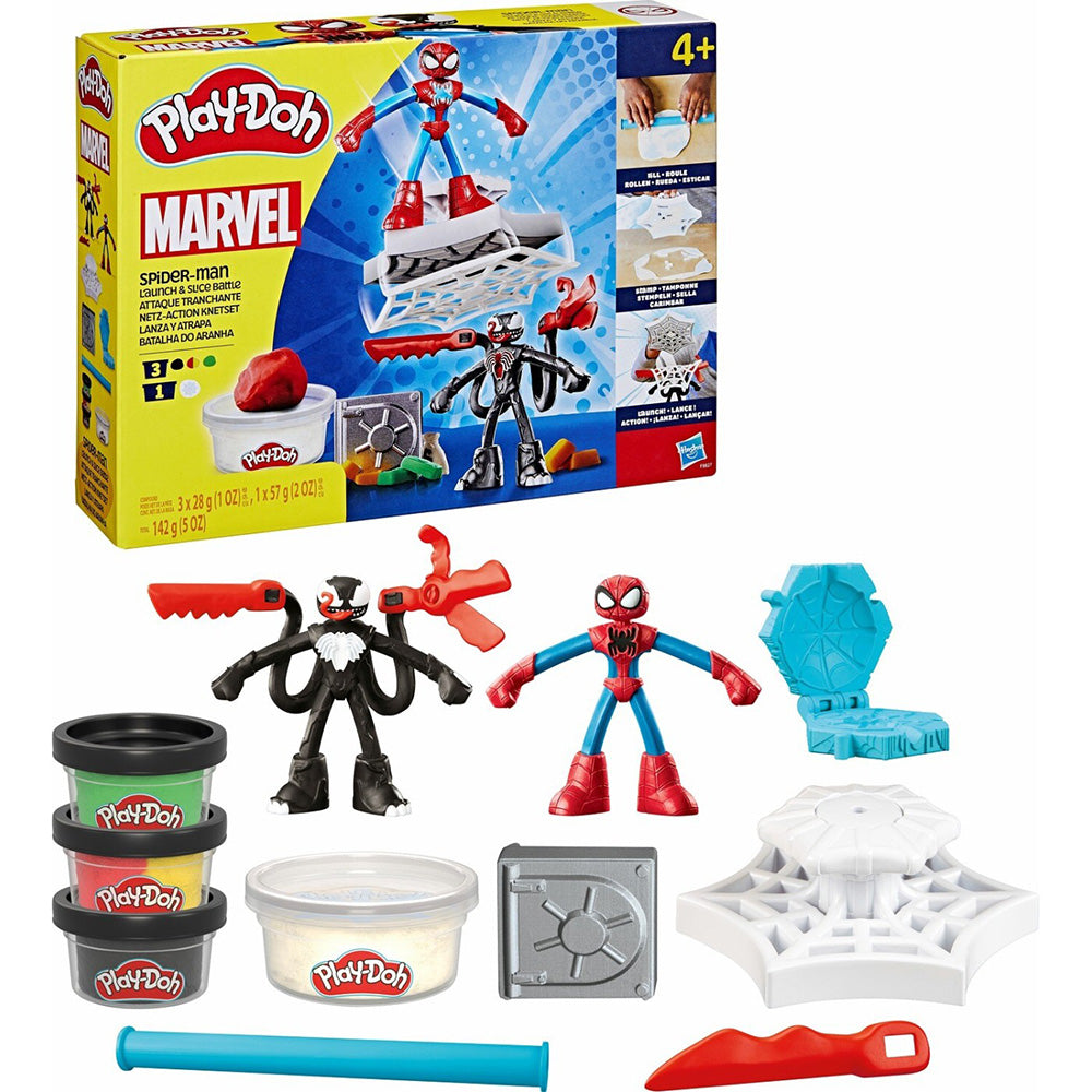 Hasbro Play-Doh Marvel Spiderman Launch And Suce Battle Με 2 Φιγούρες Δράσης 