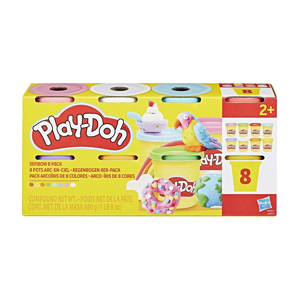 Hasbro Play-Doh Σετ 8 Βαζακια Rainbow 