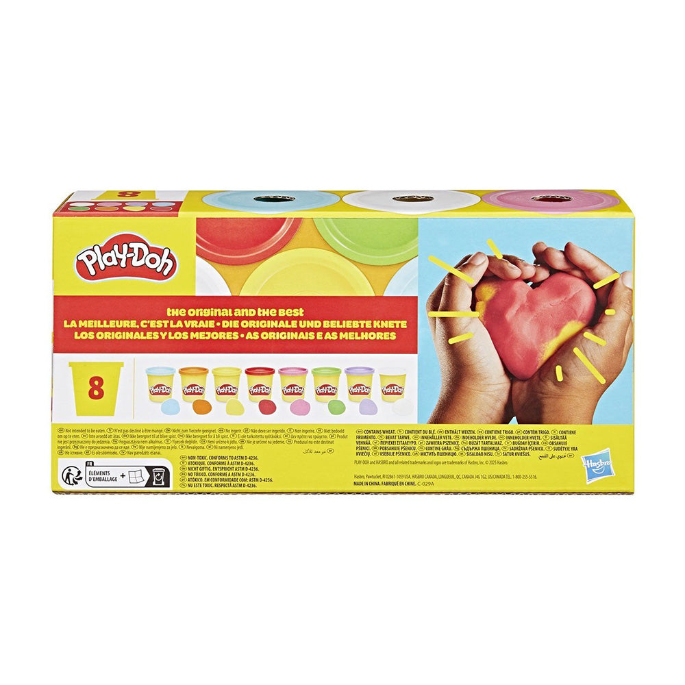 Hasbro Play-Doh Σετ 8 Βαζακια Rainbow 