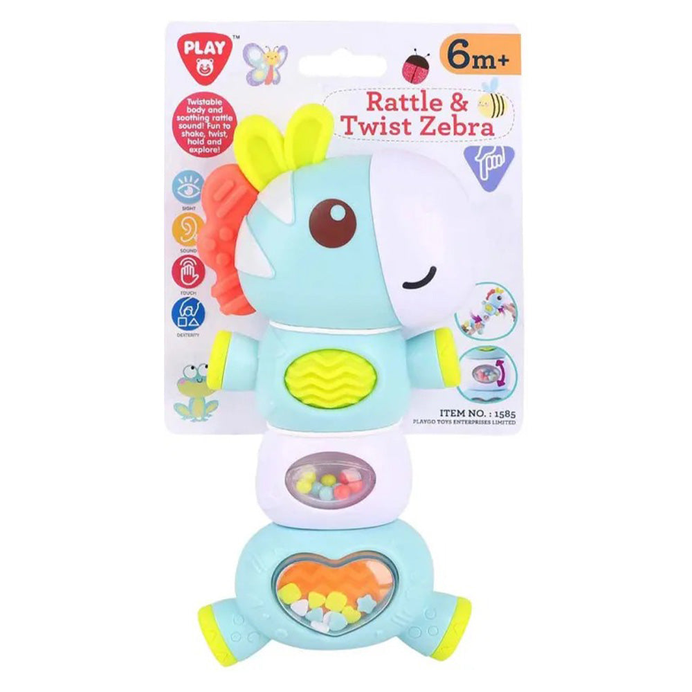 Playgo Κουδουνίστρα Rattle & Twist Ζέβρα