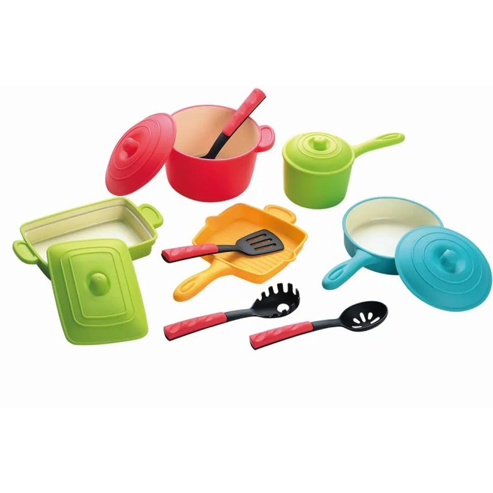 Playgo Modern Cookware Σετ Κουζινικών 13 Τμχ  – Παιδικό Σετ Μαγειρικής με Σκεύη & Σερβίτσια