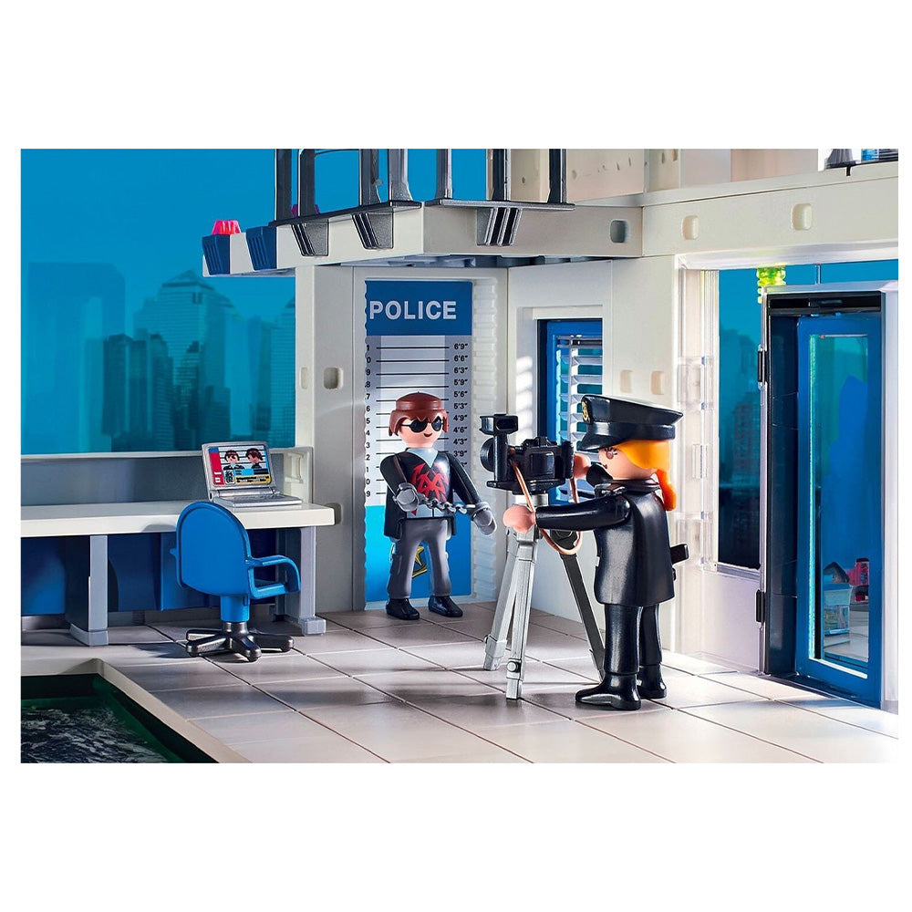 71602 Playmobil Action Heroes Αστυνομικό Τμήμα Με Περιπολικό Και Ελικόπτερο 
