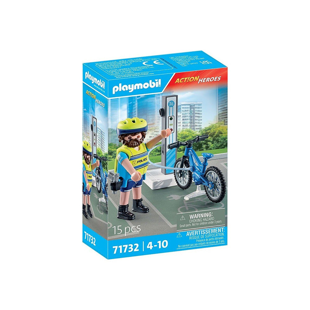 71732 Playmobil Action Heroes Αστυνόμος Με Ηλεκτρικό Ποδήλατο 