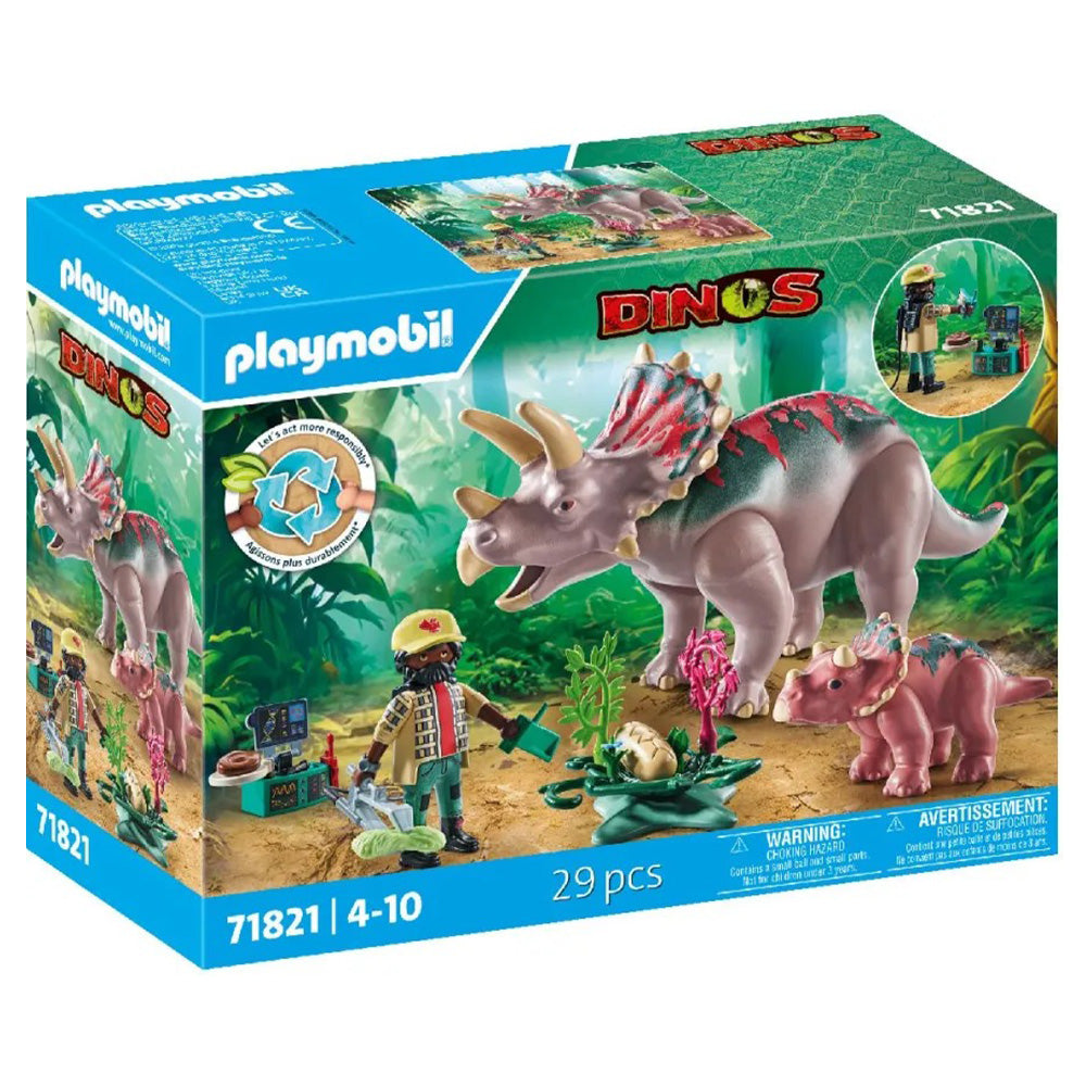 71821 Playmobil Dinos Τρικεράτοπες και Εξερευνητής