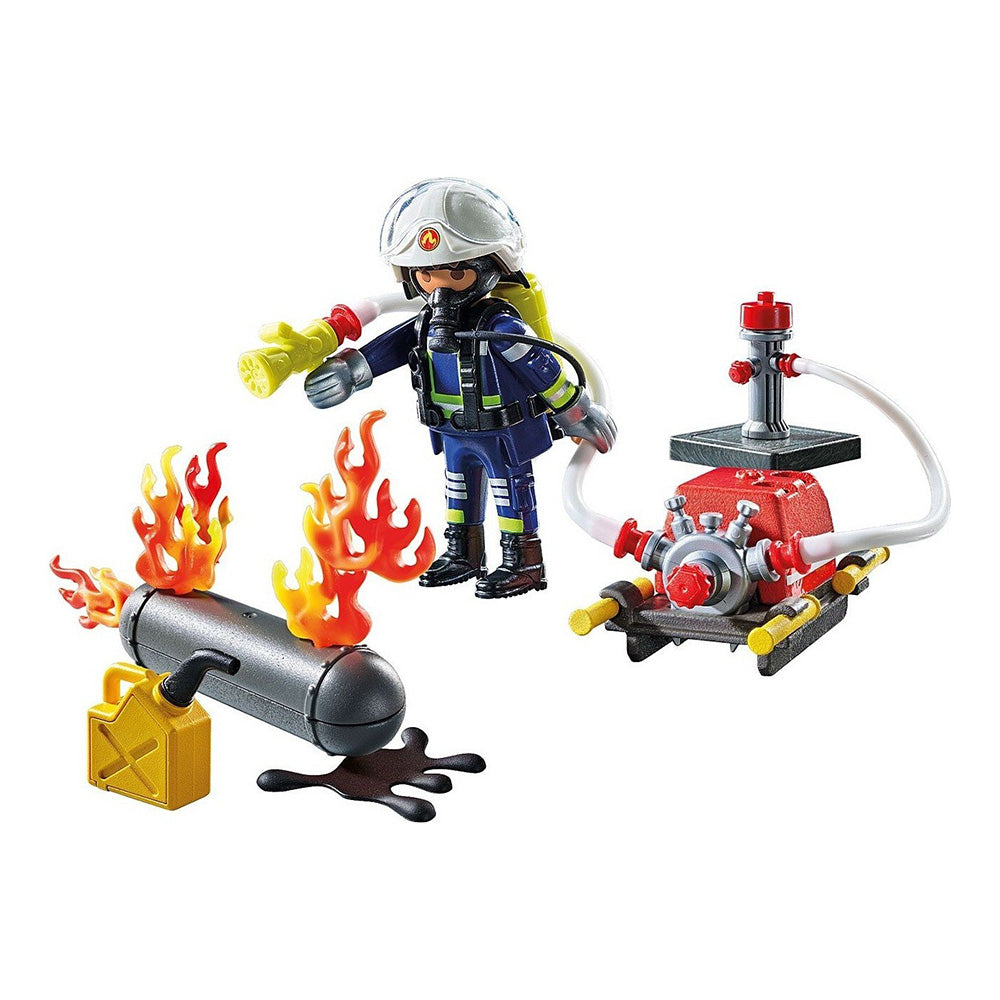 71826 Playmobil Action Heroes Πυροσβέστης Με Αντλία Νερού 