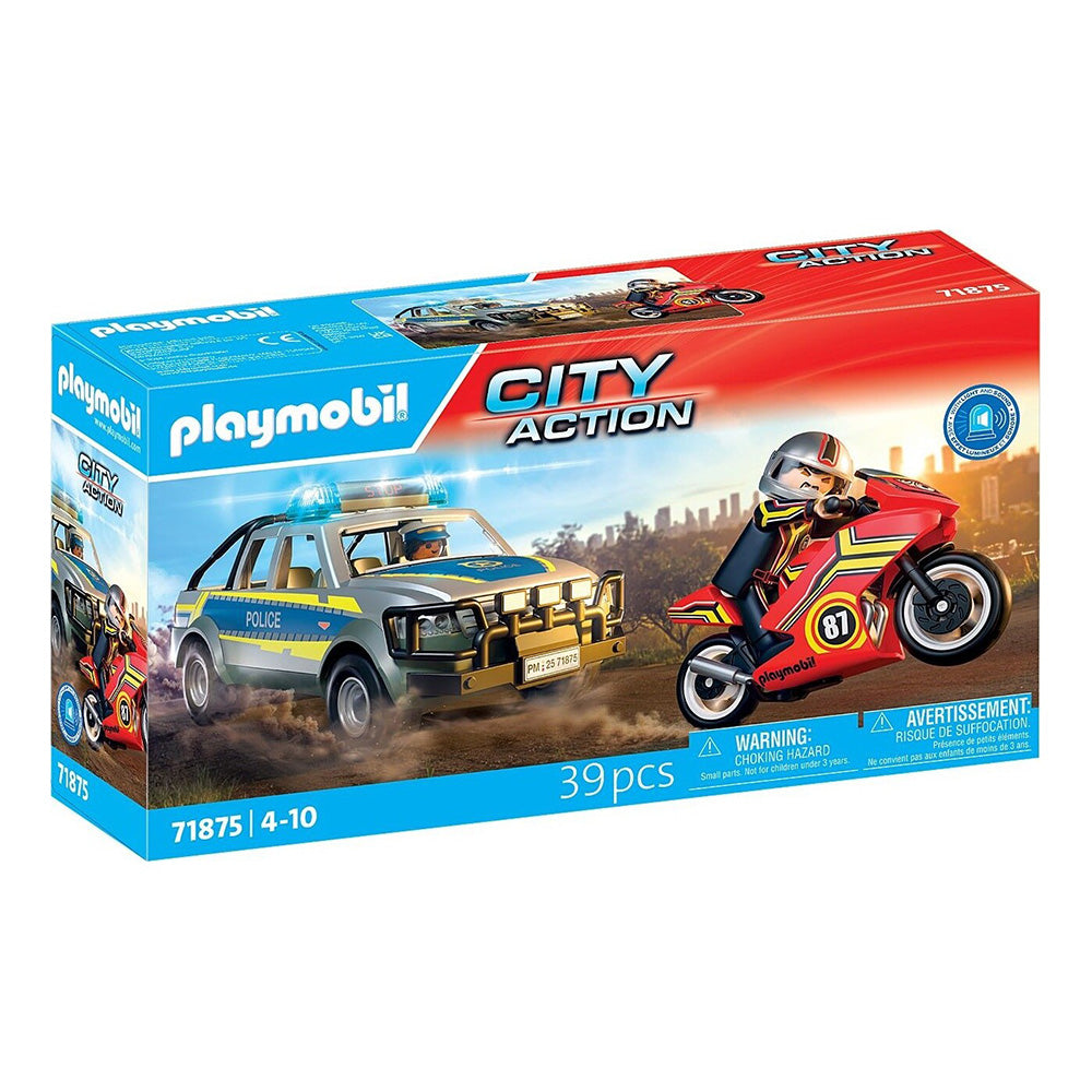 71875 Playmobil City Action Αστυνομικό Όχημα Pickup Μοτοσυκλέτα