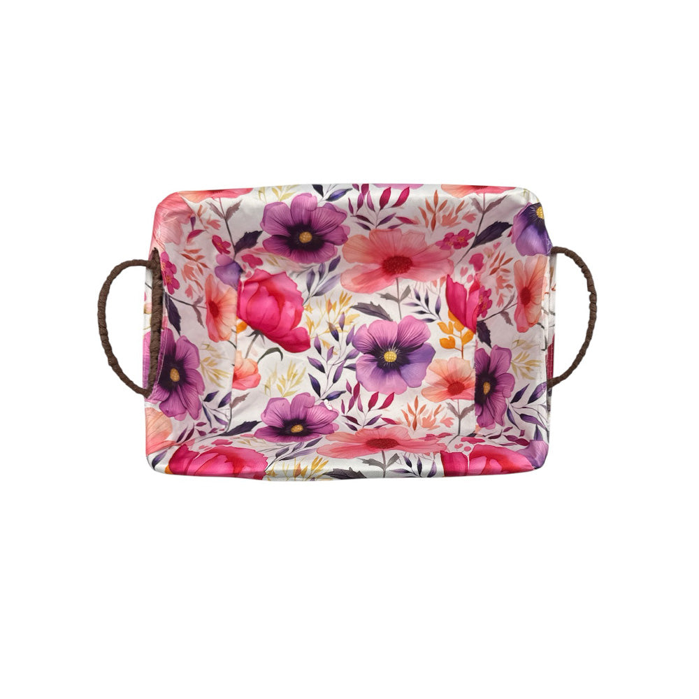 OEMΠλεκτό Καλαθάκι Ορθογώνιο Flowers 27χ20χ15 Εκpapell.gr