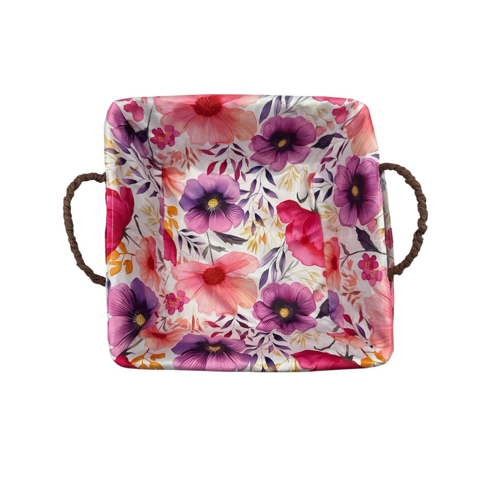 OEMΠλεκτό Καλαθάκι Τετράγωνο Flowers 23χ23χ15 Εκpapell.gr