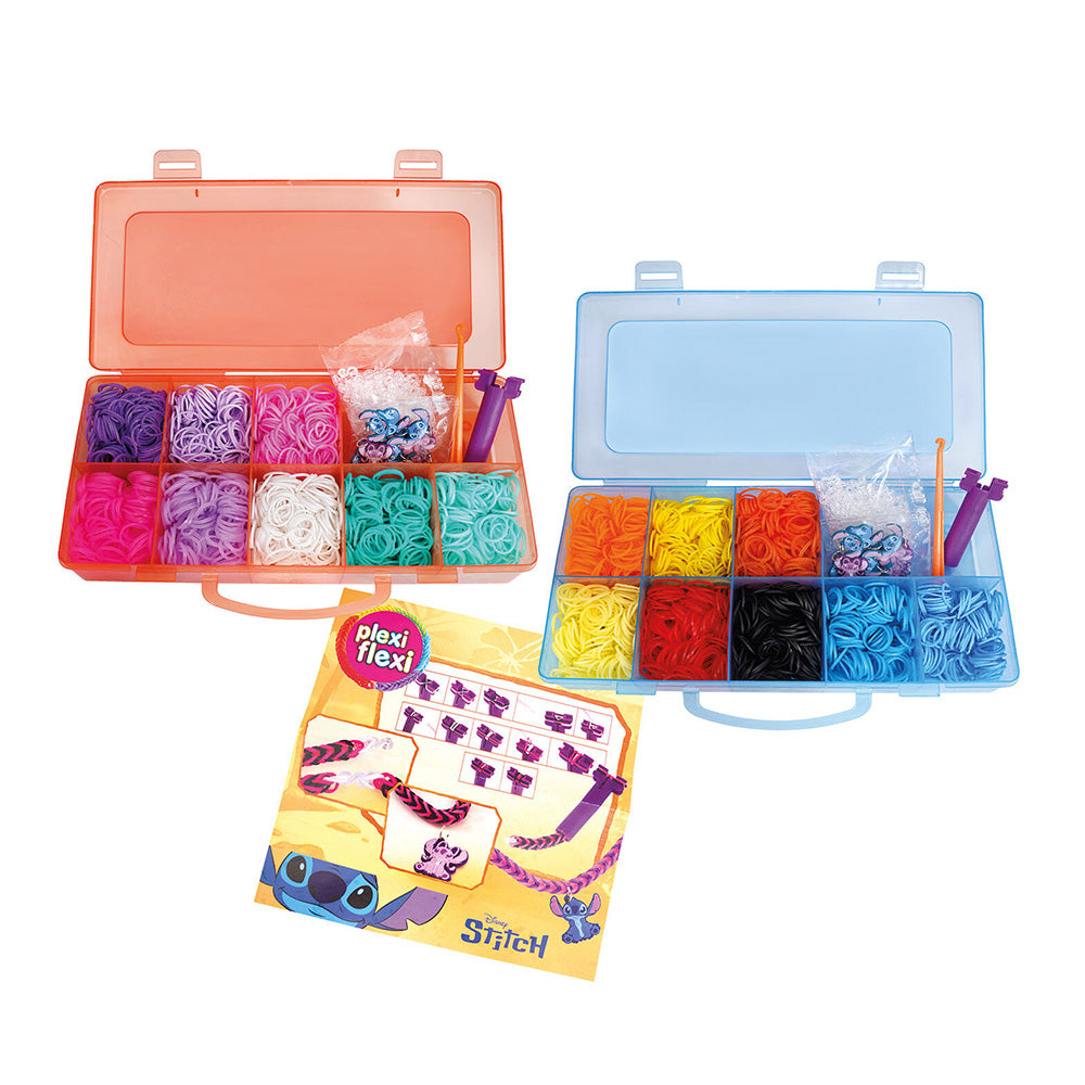 Plexi Flexi Disney Stitch Θήκη Με 2400 Λαστιχάκια & 12 Αξεσουάρ Για 5+