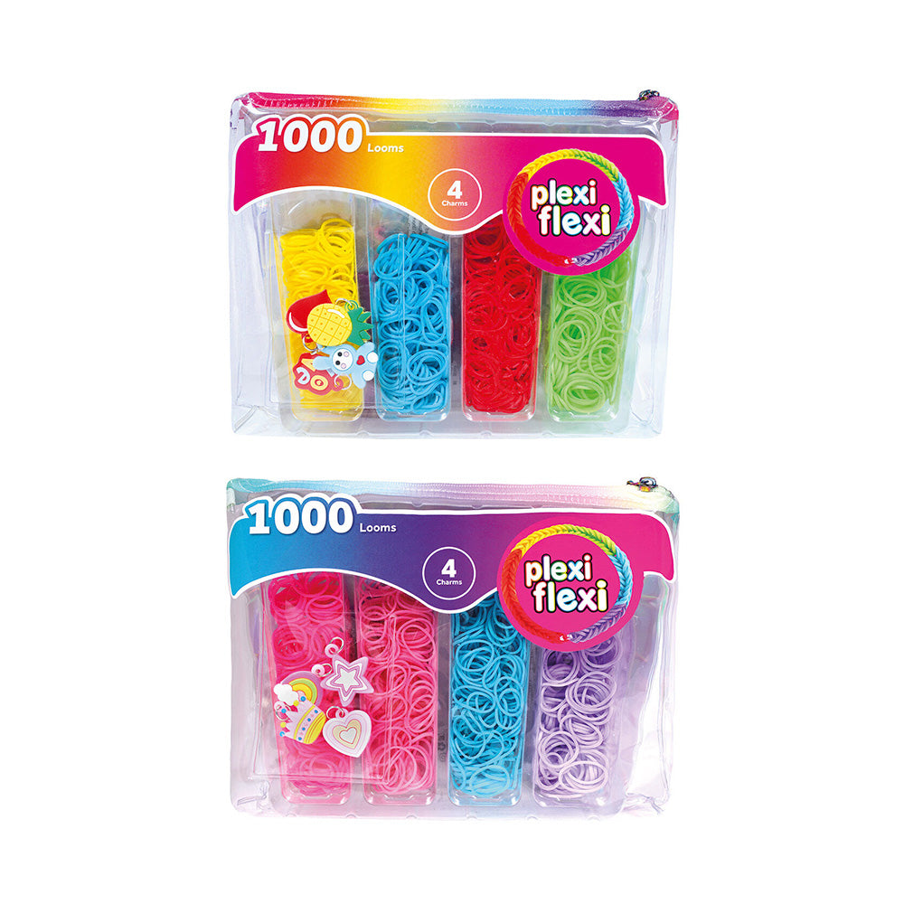 Plexi Flexi Τσαντάκι Με 1000 Λαστιχάκια & 4 Αξεσουάρ Για 5+ σε 2 Σχέδια - 1 Τμχ