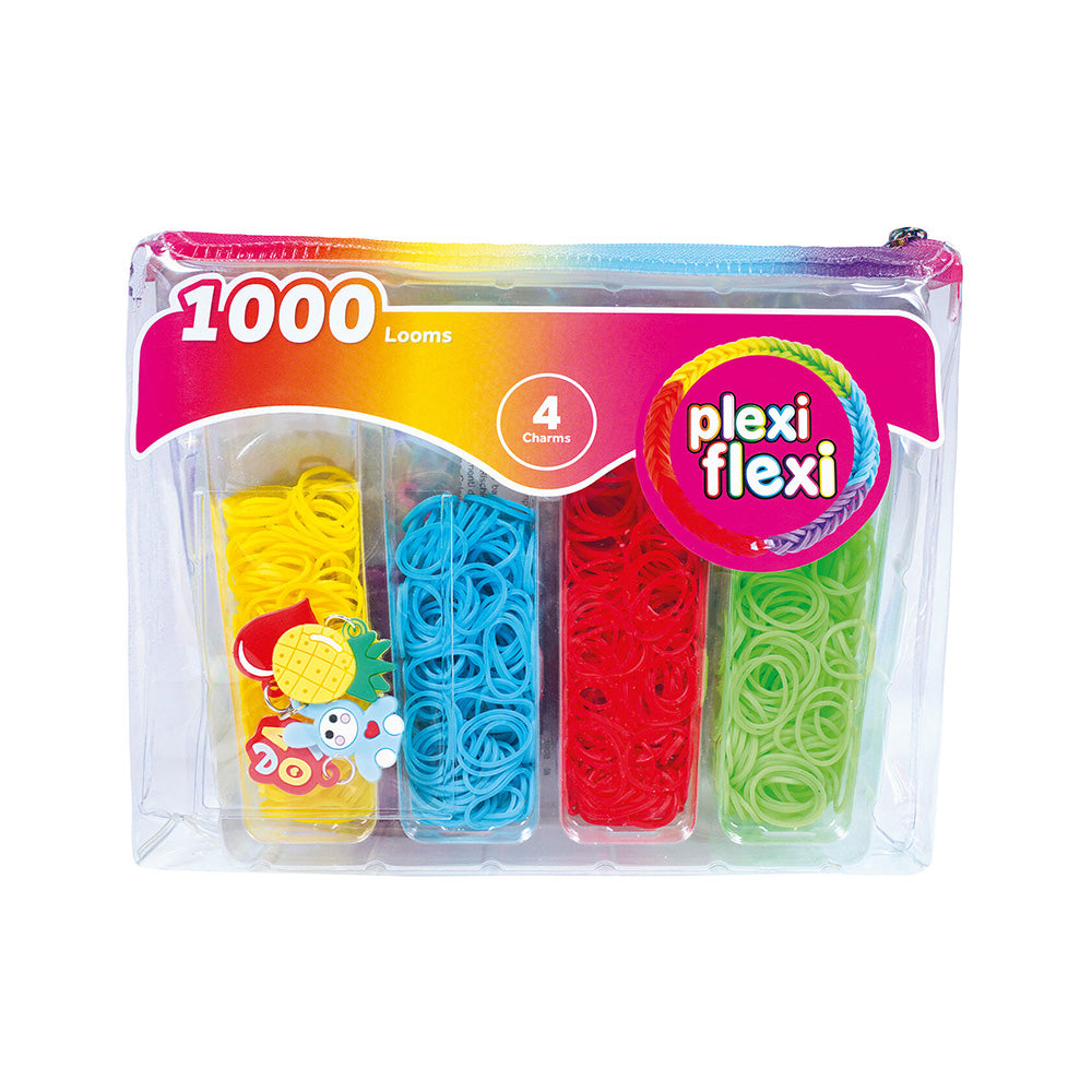 Plexi Flexi Τσαντάκι Με 1000 Λαστιχάκια & 4 Αξεσουάρ Για 5+ σε 2 Σχέδια - 1 Τμχ