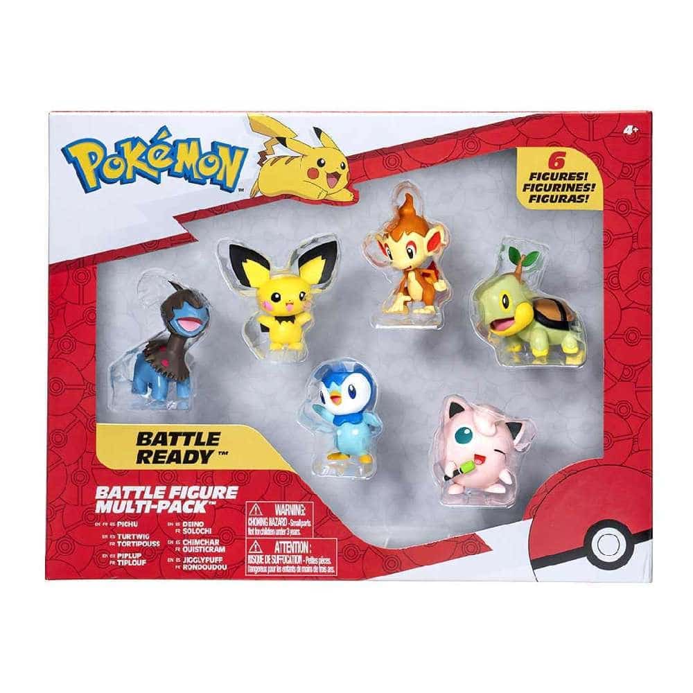 JAZWARESJazwares Pokemon Battle Figure Multi Pack 6Pcs (Pichu, Turtwig, Piplup, Deino, Chimchar, Jigglypuff)papell.gr