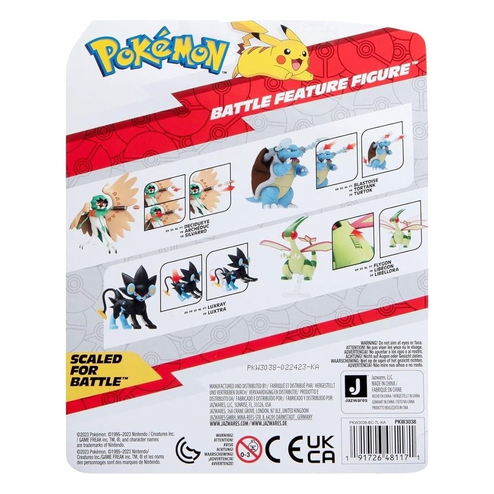 Jazwares Pokemon Feature 4.5-Inch Decidueye Battle Figure With Arrow Launcher