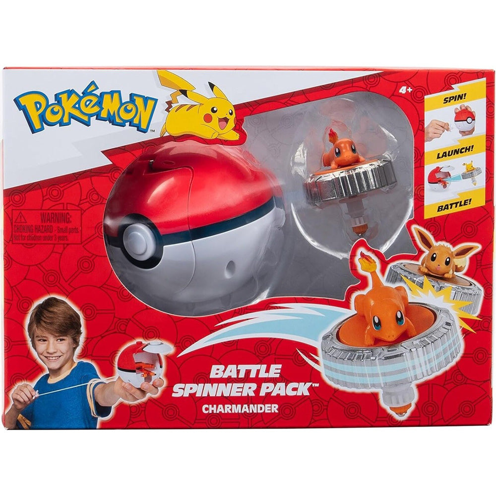 Jazwares Pokemon Battle Spinner Pack Charmander & Pokeball Εκτοξευτής Με Φιγούρα